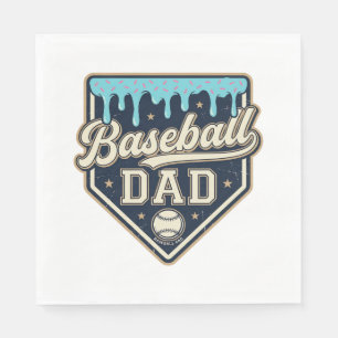 Honkbal Vader Druppelige Thuisplaat Vintage Vector Servet