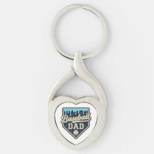 Honkbal Vader Druppelige Thuisplaat Vintage Vector Sleutelhanger