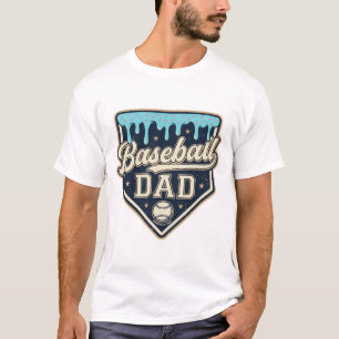 Honkbal Vader Druppelige Thuisplaat Vintage Vector T-shirt