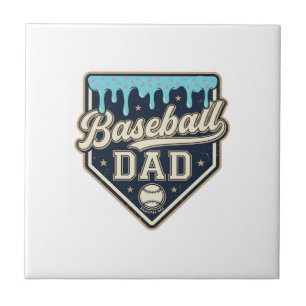 Honkbal Vader Druppelige Thuisplaat Vintage Vector Tegeltje