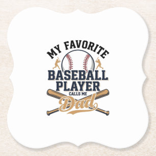 Honkbal Vader Favoriete Speler Vintage Shirt Ontwe Kartonnen Onderzetters