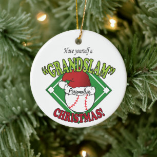 Honkbal van de Slag van Kerstmis het Grote Keramisch Ornament