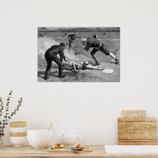 honkbal van Thure De Thulstrup, 1885 Poster (Keuken)