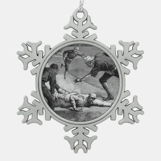  honkbal van Thure De Thulstrup, 1885 Tin Sneeuwvlok Ornament (Voorkant)