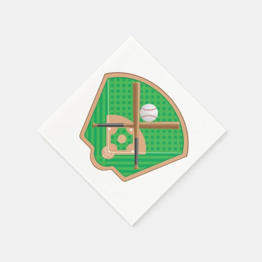 Honkbal veld papier servetten (Hoek)