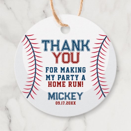 Honkbal Verjaardag Dank u Bedankjes Labels (Achterkant)