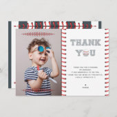 Honkbal Verjaardag Foto Bedankkaart (Voorkant / Achterkant)