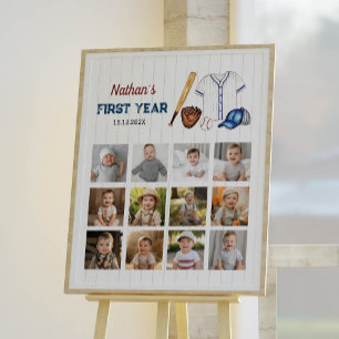 Honkbal Verjaardag Foto Mijlpaal teken Poster