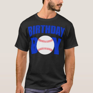 Honkbal Verjaardag Jongen Blauw Honkbal Speler Ver T-shirt
