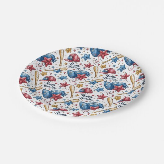 Honkbal Verjaardag Papier Borden Party Tafelgerei Papieren Bordje (Gekanteld)