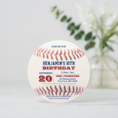 Honkbal Verjaardag Ronde uitnodiging (Staand voorkant)