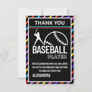 Honkbal Verjaardagsfeest, Honkbal Meisje Speler Bedankkaart