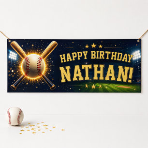 Honkbal Verjaardagsfeest Sport Gelukkige Verjaarda Spandoek