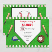Honkbal Verjaardagsfeest Thuisplaat Bedankkaart (Voorkant / Achterkant)