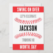 Honkbal verjaardagsfeestje Aangepaste naam Tijd Lo Kaart (Voorkant)