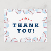 Honkbal verjaardagsfeestje bedankkaart briefkaart (Voorkant)