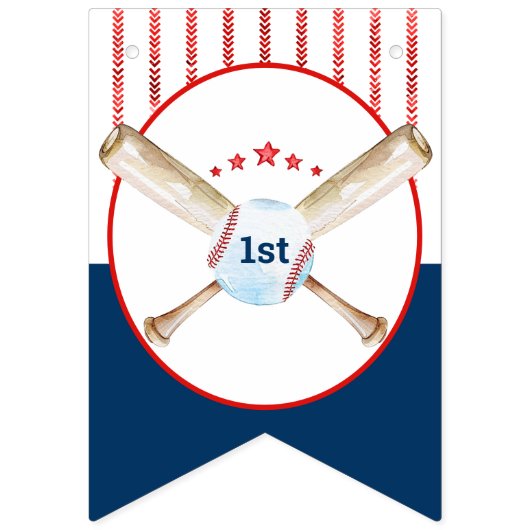 Honkbal verjaardagsfeestje Bunting vlaggen Vlaggetjes (Eerste vlag)