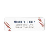 Honkbal verjaardagsfeestje retour adres etiket (Voorkant)