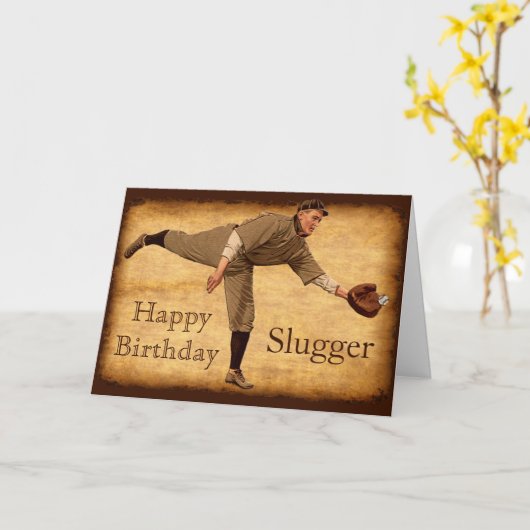 honkbal verjaardagskaarten GEPERSONALISEERD Kaart (Gele Bloem)