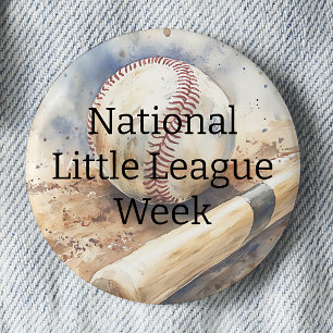 Honkbal vieren - Nationale Little League Week Ronde Button 5,7 Cm