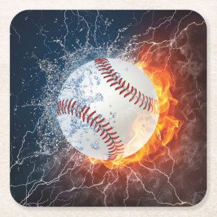 honkbal vierkante kartonnen onderzetter
