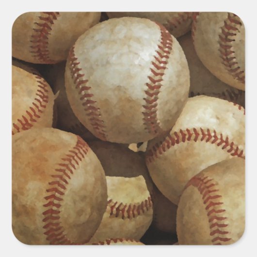 Honkbal Vierkante Sticker (Voorkant)