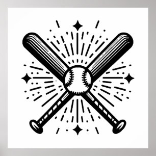 honkbal vintage poster