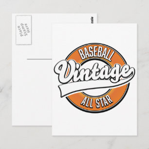Honkbal vintage stijl logo. briefkaart