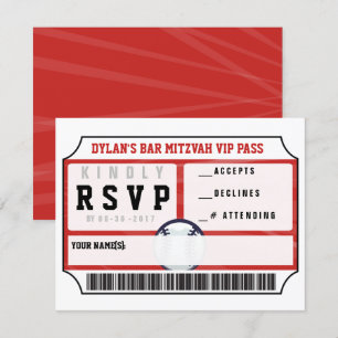 HONKBAL VIP-ANTWOORDKAART Bar Mitswa Uitnodiging