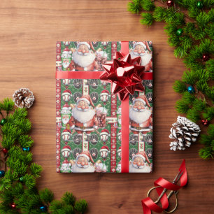 Honkbal voor Kerst met Sinterklaas en Drinken Cadeaupapier
