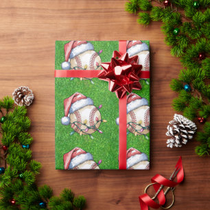 Honkbal voor Kerstmis Cadeaupapier