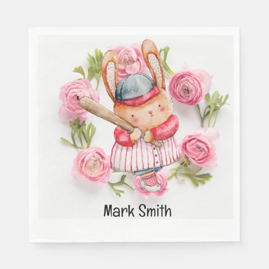 Honkbal voor Valentijnsdag Servet (Voorkant)