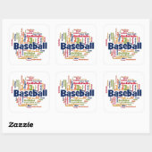 Honkbal Word Cloud Vierkante Sticker (Vel)