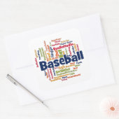 Honkbal Word Cloud Vierkante Sticker (Envelop)