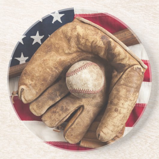  honkbal zandsteen onderzetter (Voorkant)