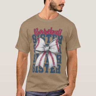 Honkbal Zus Coquette Boog Grootste Fan Sport Liefd T-shirt