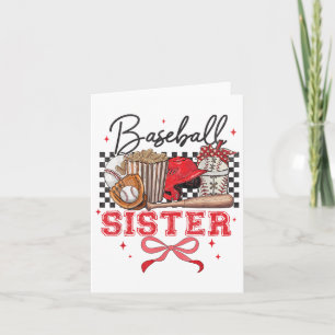 Honkbal Zuster Coquette Bow Grootste Fan Sport Lie Kaart