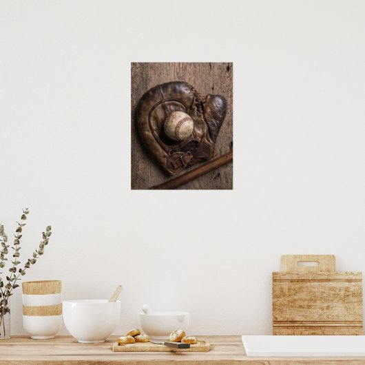  honkbalapparatuur poster (Keuken)