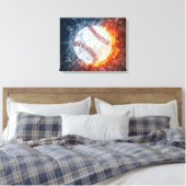 Honkbalbal Canvas Afdruk (Insitu (Slaapkamer))