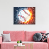 Honkbalbal Canvas Afdruk (Insitu (Woonkamer))