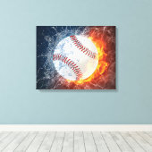 Honkbalbal Canvas Afdruk (Insitu (Houten vloer))