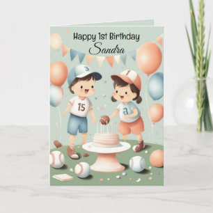 Honkbalballen Happy Birthday Kinder Kaart