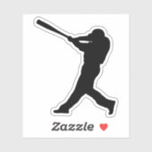 honkbalbeslag op maat gesneden sticker (Vel)