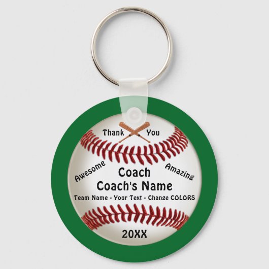 , honkbalcoach dank u geschenken, sleutelhanger (Voorkant)