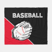 Honkbalhandschoen Zwart & Rood Fleece Deken (Voorkant (Horizontaal))