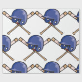 Honkbalhelm en vleermuissporten cadeaupapier (Vlak)