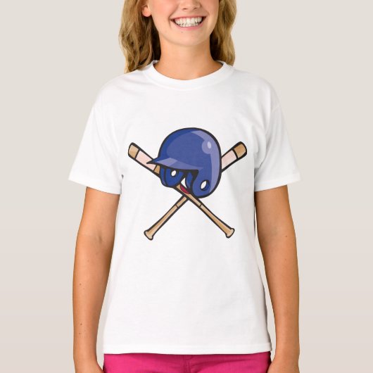 Honkbalhelm en vleermuissporten t-shirt (Voorkant)