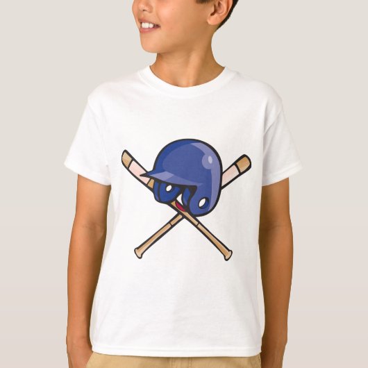 Honkbalhelm en vleermuissporten t-shirt (Voorkant)