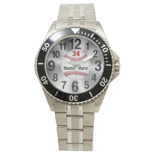 Honkbalhorloges JOUW NAAM & AANTAL Horloge