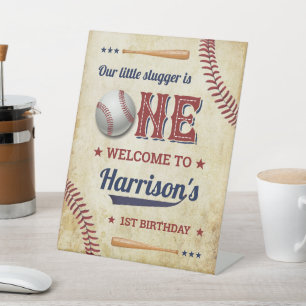  honkbaljongens 1e verjaardag Welkom Reclamebord Met Voetstuk